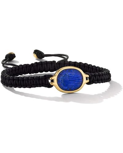 David Yurman 18kt Yellow Gold Lapis Lazuli Cord Bracelet - Blue
