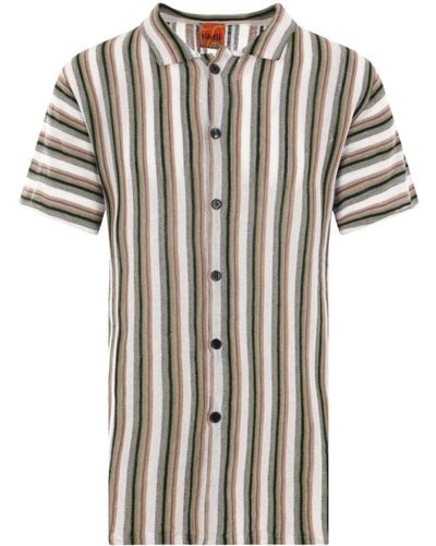 VITELLI Striped Short-sleeve Shirt - Black