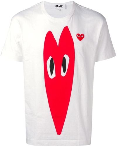 COMME DES GARÇONS PLAY T-Shirt mit kontrastierendem Logo-Print - Rot