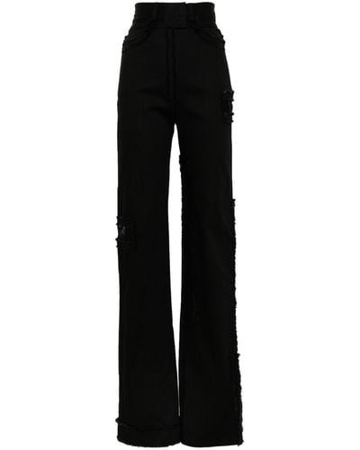Loulou Frayed-detailing Tailored Trousers - Black