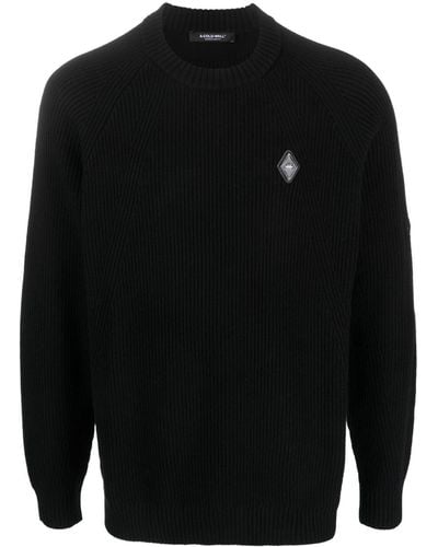 A_COLD_WALL* Windermere Fisherman's-knit Sweater - Black
