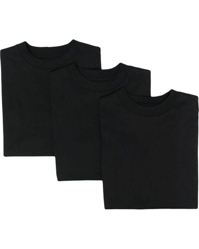 Jil Sander Set Van Drie T-shirts Met Logopatch - Zwart