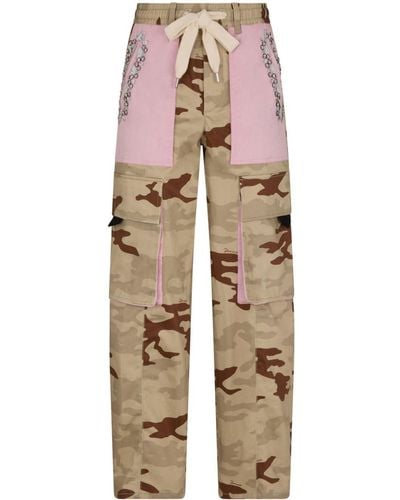 DSquared² Camouflage-print Drawstring Cargo Pants - Pink