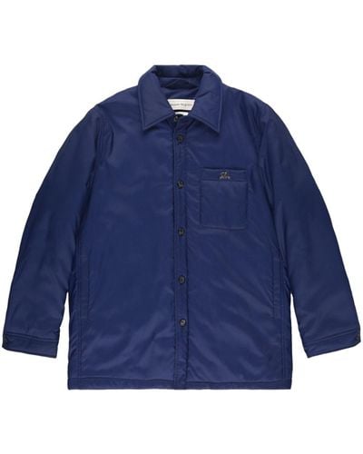 Alexander McQueen Gefütterte leichte Jacke mit Logo-Schild - Blau