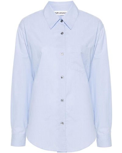 Our Legacy Contrast Striped Cotton Shirt - Blue