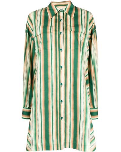 3.1 Phillip Lim Striped Cotton Shirt Dress - Green