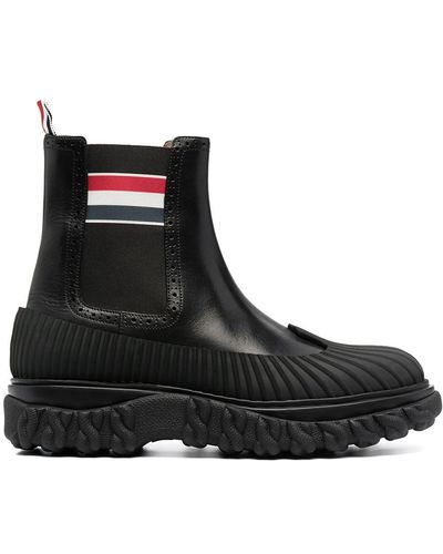 Thom Browne Chelsea Boot With Chunky Rubber-sole Detail - Black