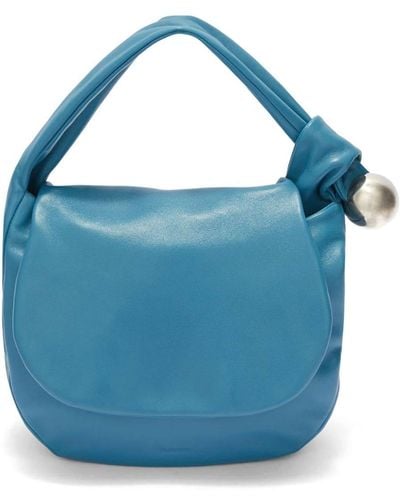 Jil Sander Sphere Leather Shoulder Bag - Blue