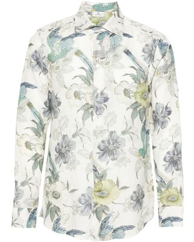 Etro Overhemd Met Bloemenprint - Metallic