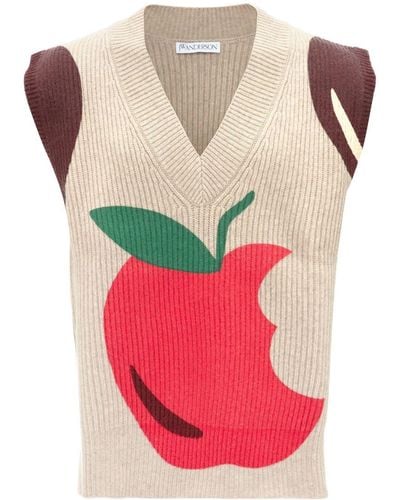 JW Anderson Apple-motif Knitted Vest - Pink