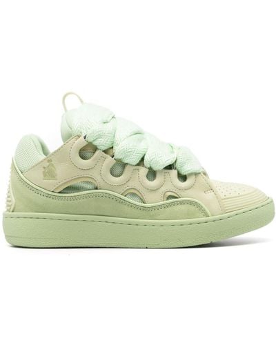 Lanvin Curb Leather Trainers - Green