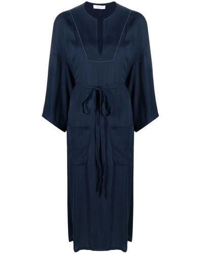 Fabiana Filippi Midi-jurk Met Lange Mouwen - Blauw
