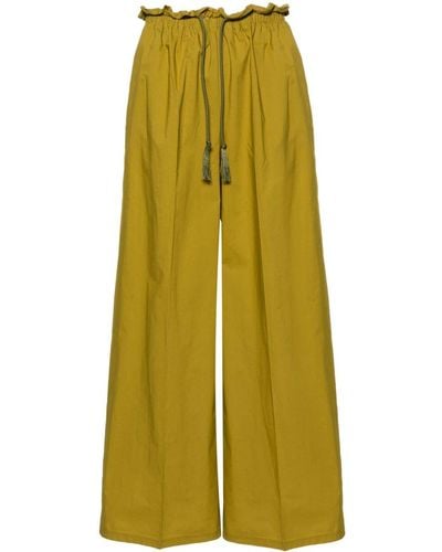 Forte Forte Pantalones palazzo con ribete de volantes - Amarillo