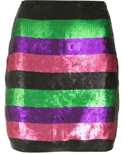 Amir Slama Sequin Striped Skirt - Multicolour