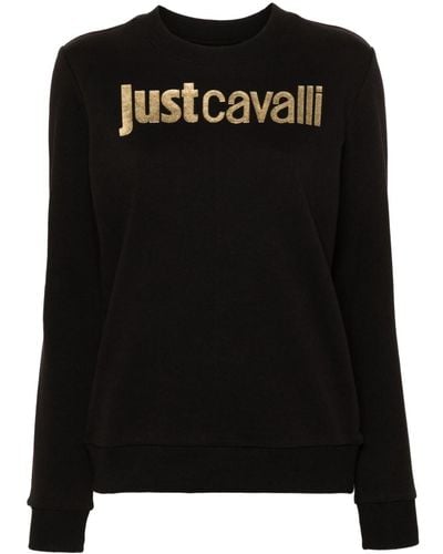 Just Cavalli Logo-print cotton sweatshirt - Schwarz