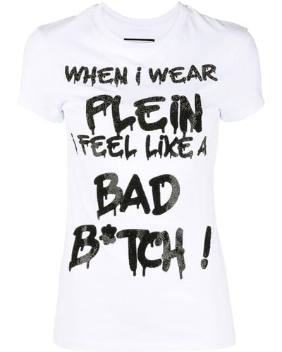 Philipp Plein Sexy Pure Rhinestone-embellished T-shirt - White