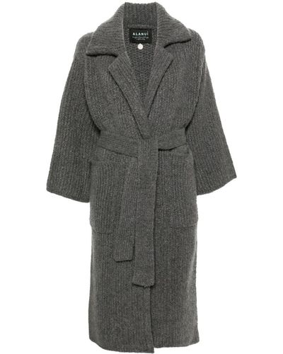 Alanui Finest Ribbed Cardi-coat - Gray