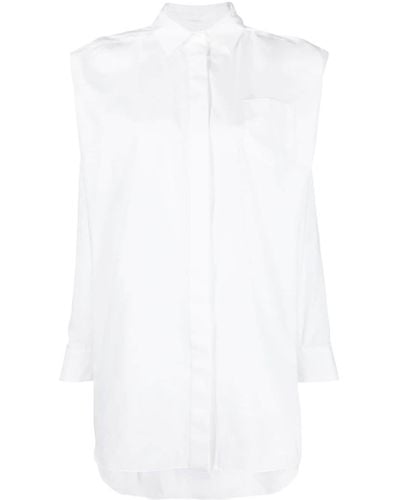 Sacai Cutout-detail Poplin Shirtdress - White
