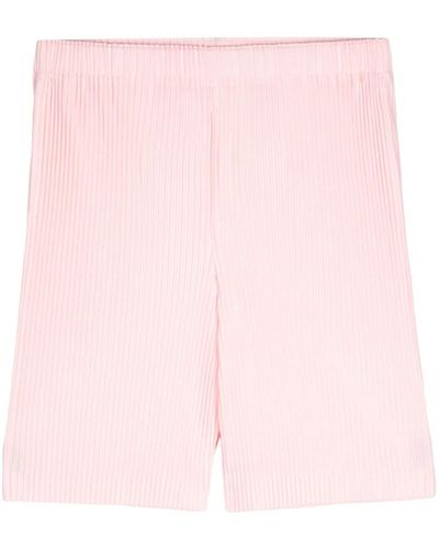 Homme Plissé Issey Miyake May Plissé Pleated Bermuda Shorts - Pink