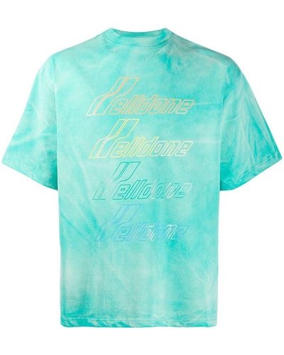 we11done T-shirt con fantasia tie dye - Verde