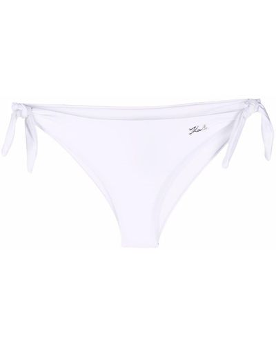 Karl Lagerfeld Logo-lettering Bikini Bottoms - White