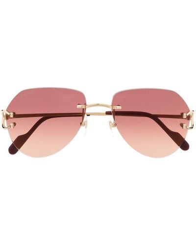Cartier Tinted Pilot-frame Sunglasses - Pink