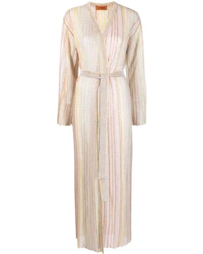 Missoni Sequin-embellished Striped Cardi-coat - Natural