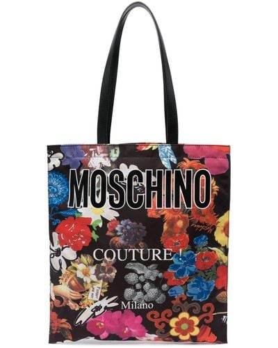 Moschino Bolso shopper grande con estampado floral - Rojo