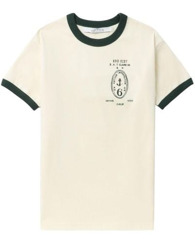 ROKH T-Shirt mit Logo-Print - Natur