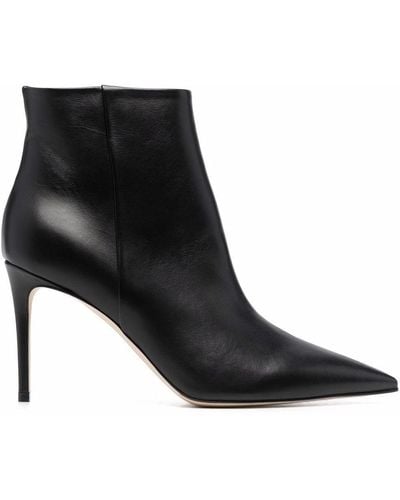 SCAROSSO X Brian Atwood Anya Leather Ankle Boots - Black