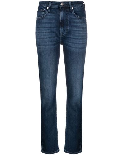 7 For All Mankind Easy Slim Soho High-waisted Jeans - Blue
