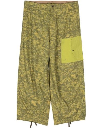 C.P. Company Camouflage-print Wide-leg Trousers - Green