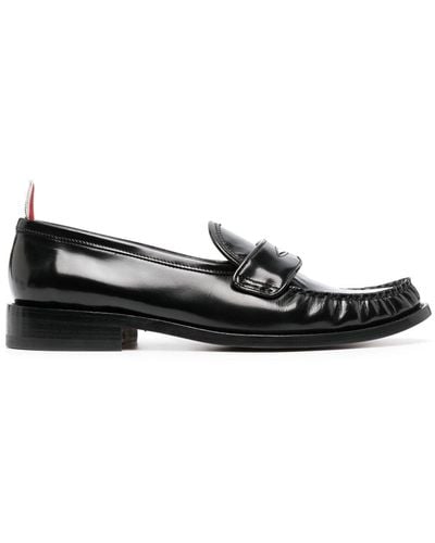 Thom Browne Penny-Slot Leather Loafers - Black