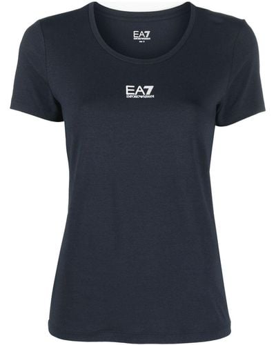 EA7 Logo-print Short-sleeved T-shirt - Black