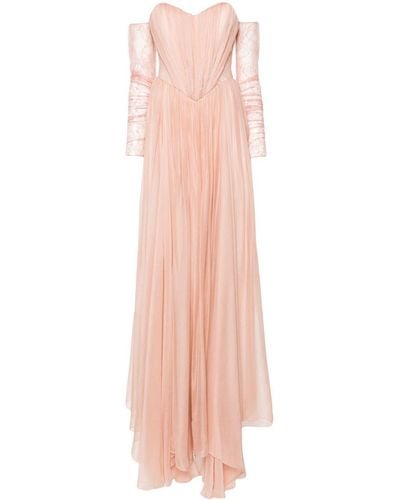 Rhea Costa Nola Pleated Maxi Dress - Pink