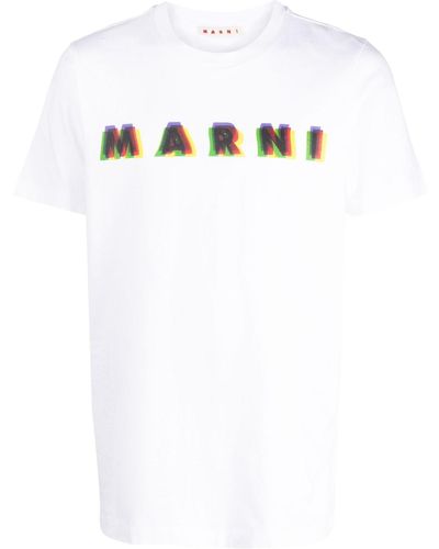 Marni Camiseta con logo estampado - Blanco