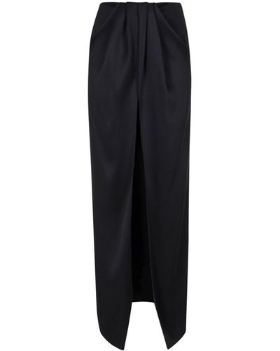 Giorgio Armani Draped-detail Silk Skirt - Black