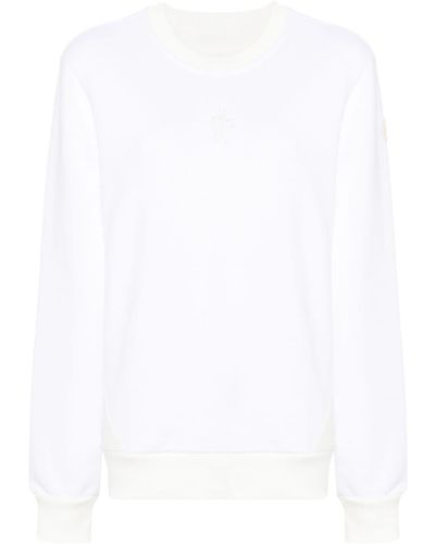 Moncler Sweatshirt mit Logo-Applikation - Weiß