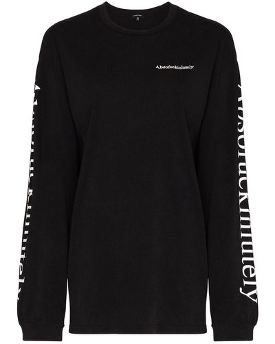 R13 Slogan-print Cotton Sweatshirt - Black