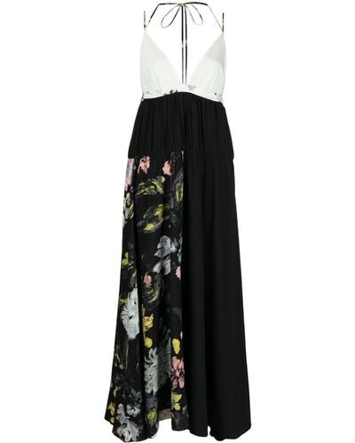 JOSEPH Floral-print Silk Dress - Black