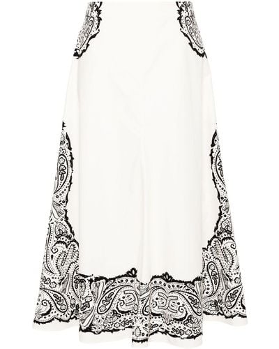 Chloé Bandana-print Cotton Skirt - Women's - Cotton - White