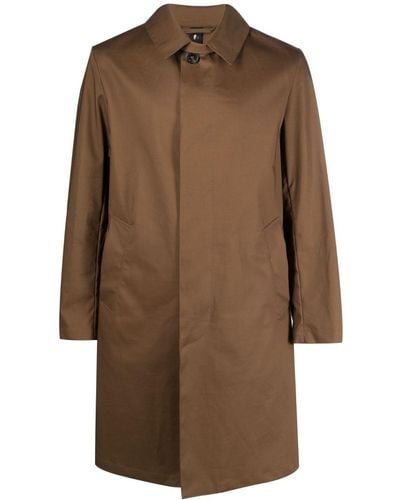 Mackintosh Manchester Button-up Cotton Raincoat - Brown