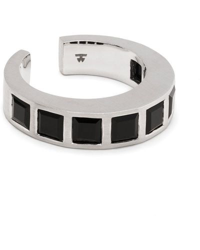 Tom Wood Arch Square Ring mit Onyx - Weiß
