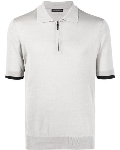 CoSTUME NATIONAL ロゴプレート シルクポロシャツ - ホワイト