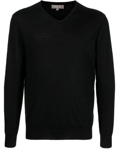 N.Peal Cashmere V-neck Sweater - Black