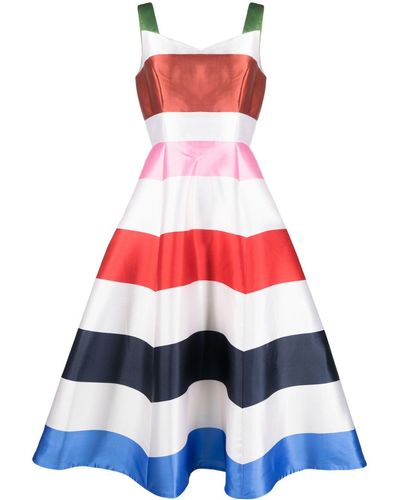 Kate Spade Horizontal-stripe Pattern Dress - White