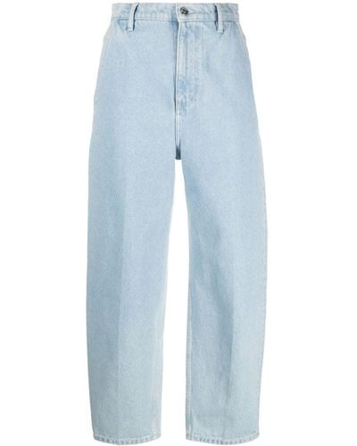 Nanushka Weite Cropped-Jeans - Blau
