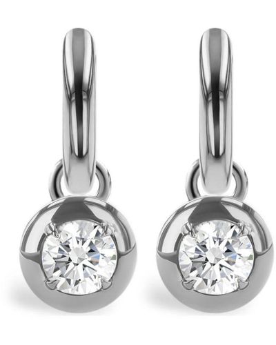 Pragnell 18kt White Gold Skimming Stone Diamond Drop Earrings