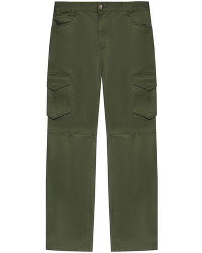 Balmain Panelled Cotton Cargo Trousers - Green