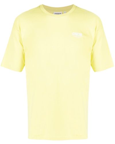 Chocoolate Logo-print Cotton T-shirt - Yellow